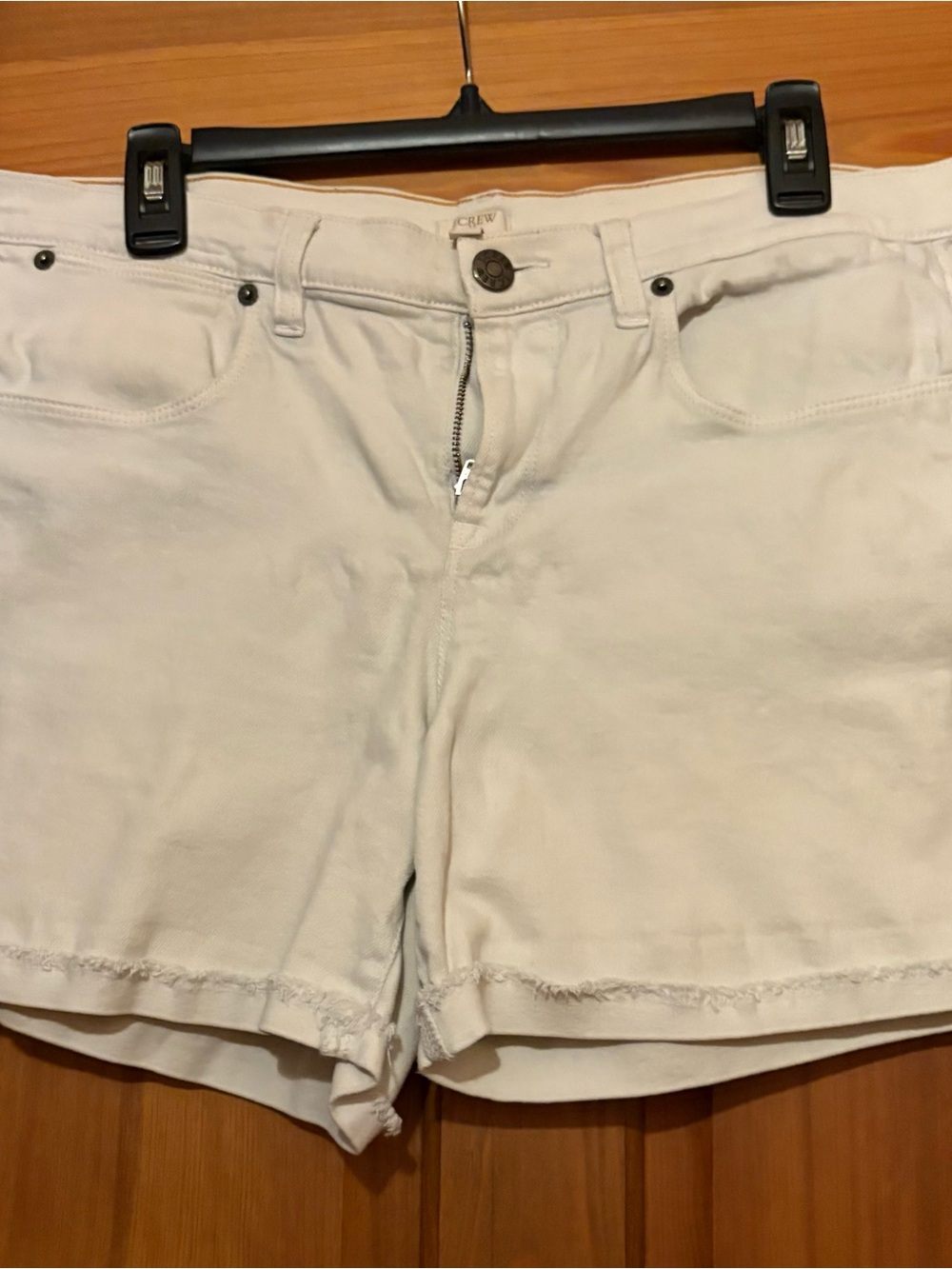 J. Crew Cream Denim Frayed-Hem Women's Shorts